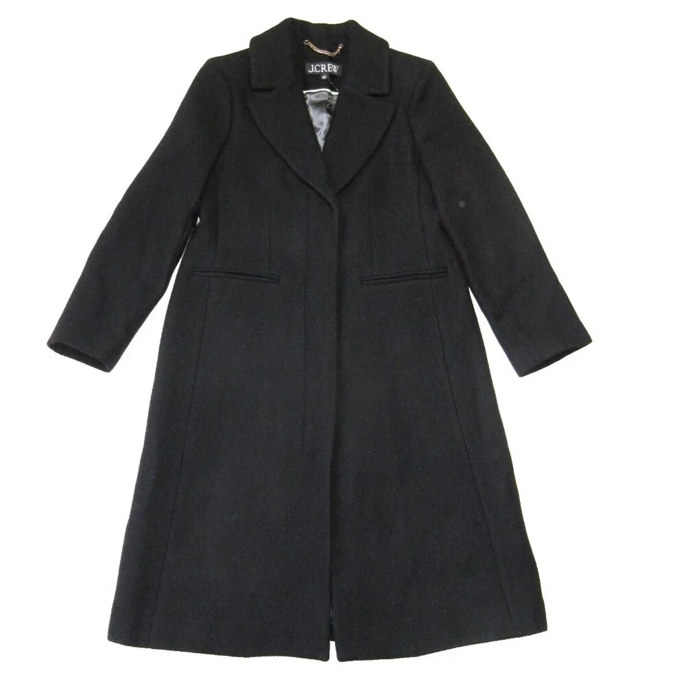 NWT J.Crew Savoy Topcoat in Black Italian Wool-blend Melton Coat 4